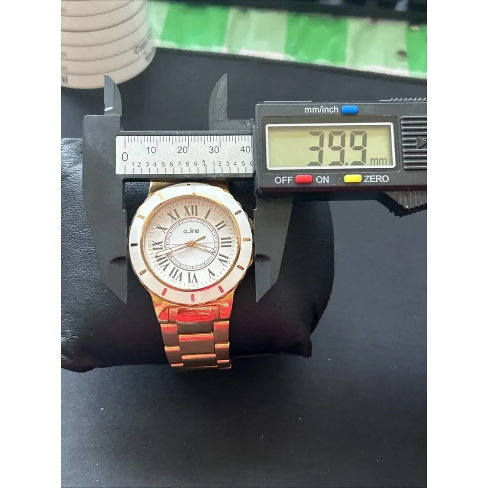 A_Line Rose Gold Tone White Dial Men’s Quartz Watch